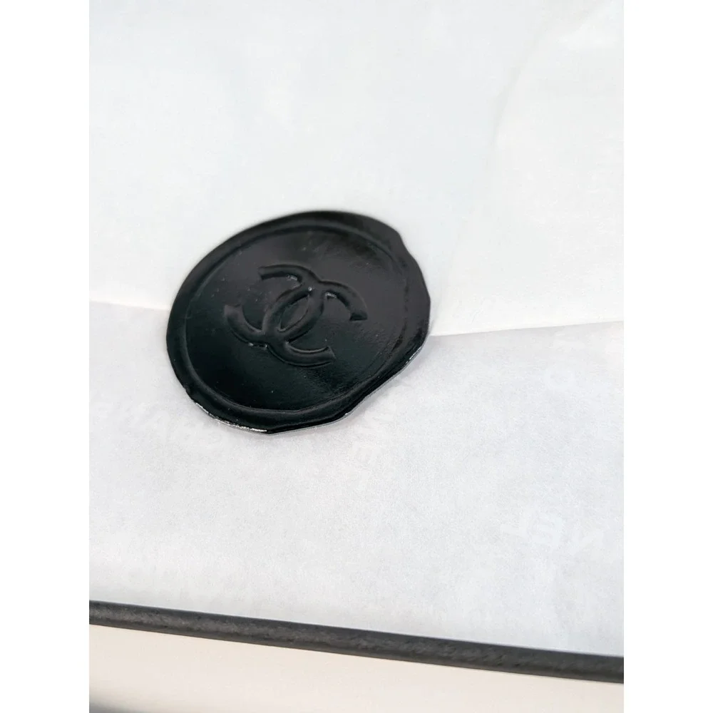 🖤Chanel Empty Gift Box White & Black‎ Luxury Designer Packaging Note Cards Seal